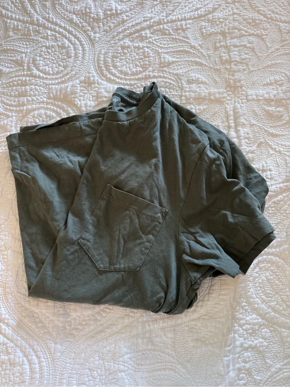 J. Crew Olive Green Short-Sleeve Pocket Tee
